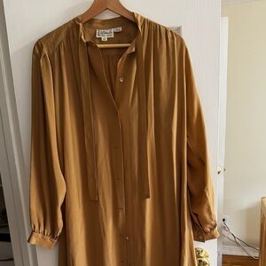 Women's Long Sleeve Dress in Mustard by Eileen Fisher